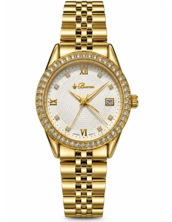 Buren Crystal Bezel Women's Watch with Date 20016L