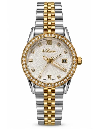 Buren Crystal Bezel Women's Watch with Date 20016L