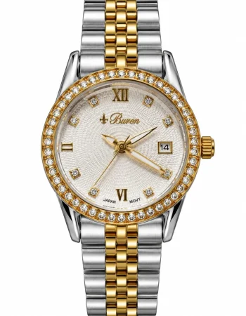Buren Crystal Bezel Women's Watch with Date 20016L