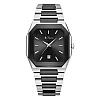 Buren Black Dial Two-Tone Steel Watch 70022M