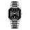 Buren Black Dial Two-Tone Steel Watch 70022M