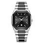 Buren Black Dial Two-Tone Steel Watch 70022M