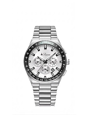 Buren UTC Bezel Steel Chronograph Watch 70023M