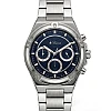 Buren Blue Guilloche Dial Steel Chronograph Watch 70026M