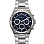 Buren Blue Guilloche Dial Steel Chronograph Watch 70026M