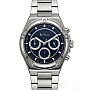 Buren Blue Guilloche Dial Steel Chronograph Watch 70026M