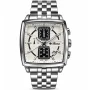 Buren White Dial Square Steel Chronograph Watch 7018M
